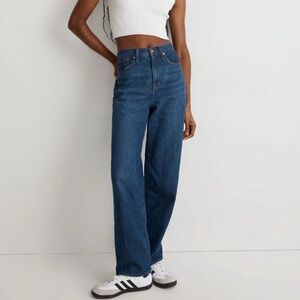 Madewell Baggy Straight Jeans in Dark Worn Indigo Wash Size 26 NEW
